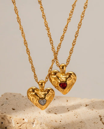Alloy Heart-shaped Necklace With Diamond Fashion Love Valentine's Day