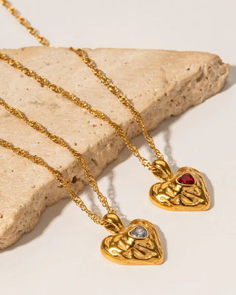Alloy Heart-shaped Necklace With Diamond Fashion Love Valentine's Day