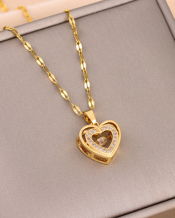 Double-layer Smart Love Pendant Titanium Steel
