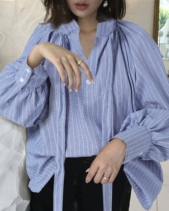 Women's Bow Stand Collar Blouse