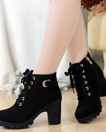 Autumn Winter Thick Heeled Woman Boots