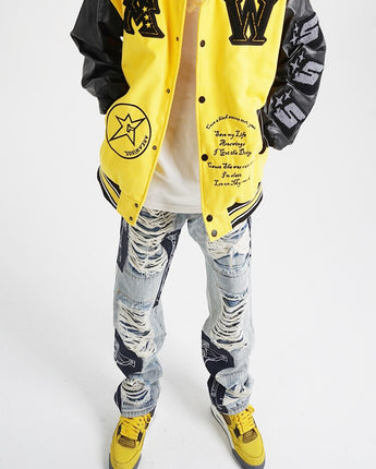 Men's Ripped Tassel Jeans