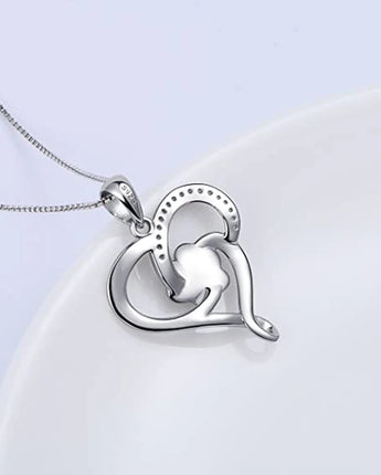 Dog Footprints Heart Necklace