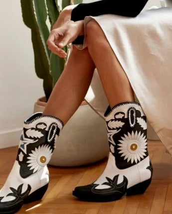 IPPEUM  Western Cowgirl Boots  Flower Cowboy