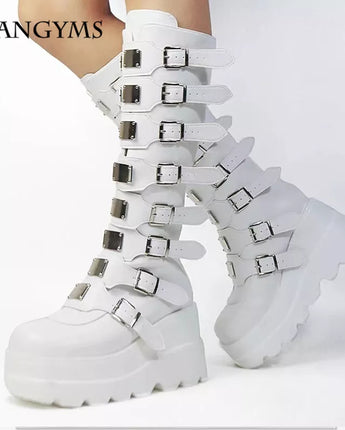 Punk Style Brand Ladies Motorcycle Boots