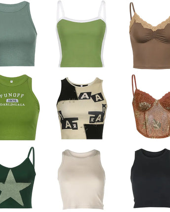 Women Tops Sexy Vintage Crop Top