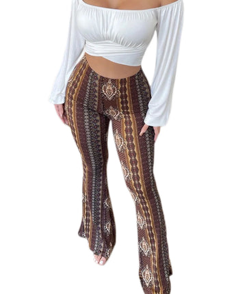 Women's  Flare Ethnic Print Pants