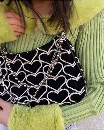 Heart Pattern Shoulder Bag
