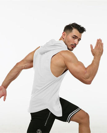 Hooded Sleeveless Vest Men's Fitness