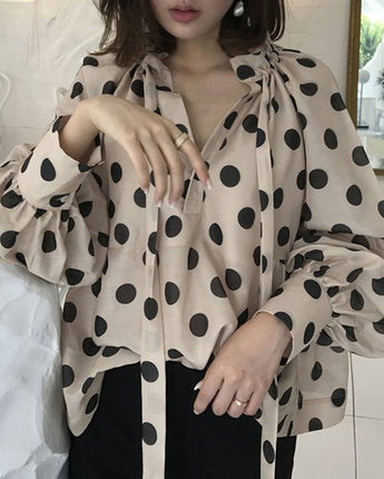 Women's Bow Stand Collar Blouse