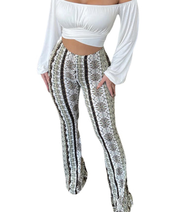 Women's  Flare Ethnic Print Pants