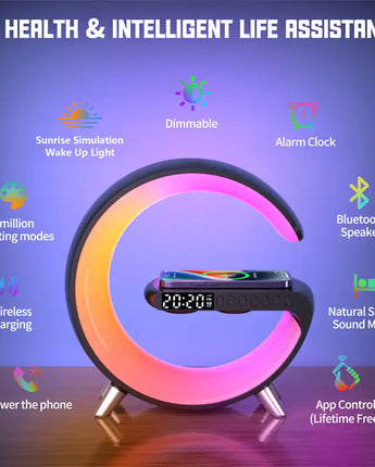 Bluetooth Speaker Wireless Charger Lamp